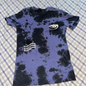 Purple and black tie dye graphic t-shirt